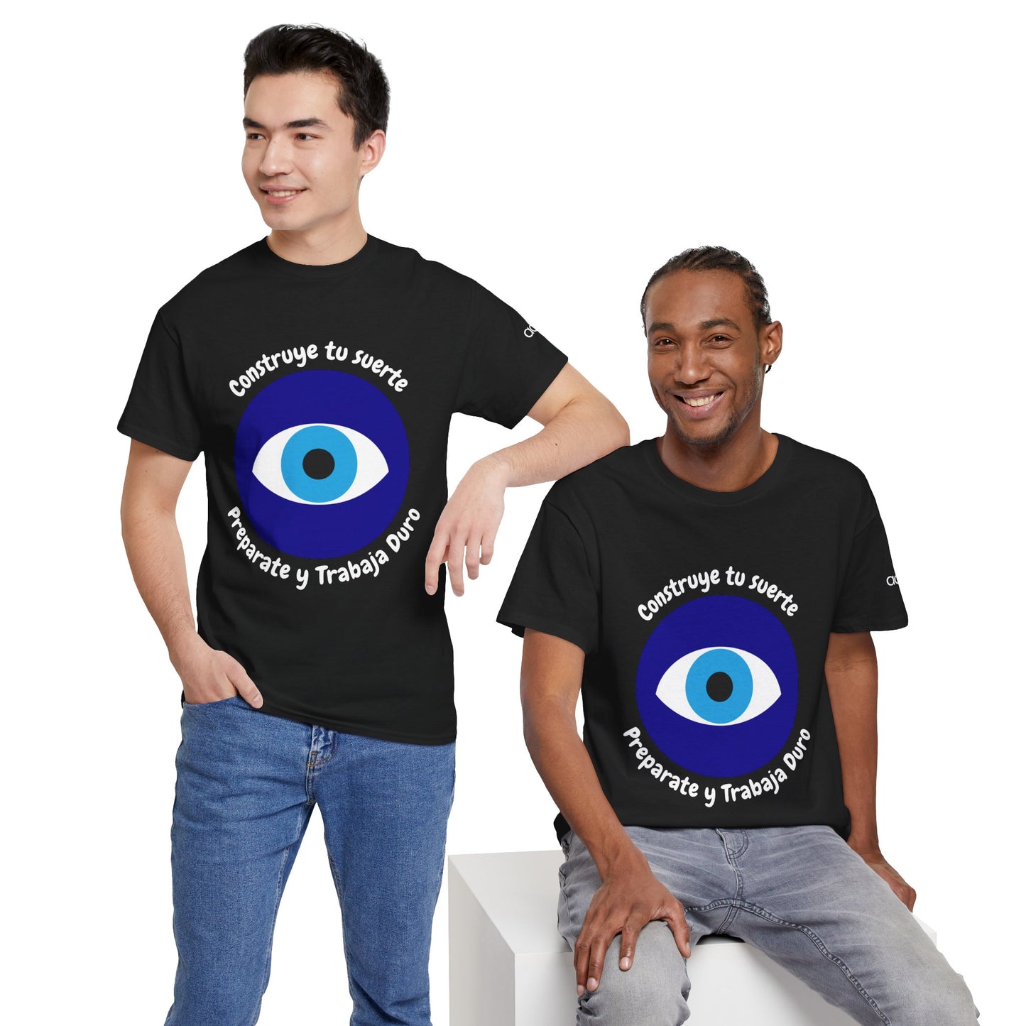 Camiseta inspiradora de algodón pesado unisex - Diseño "Construye tu Suerte"