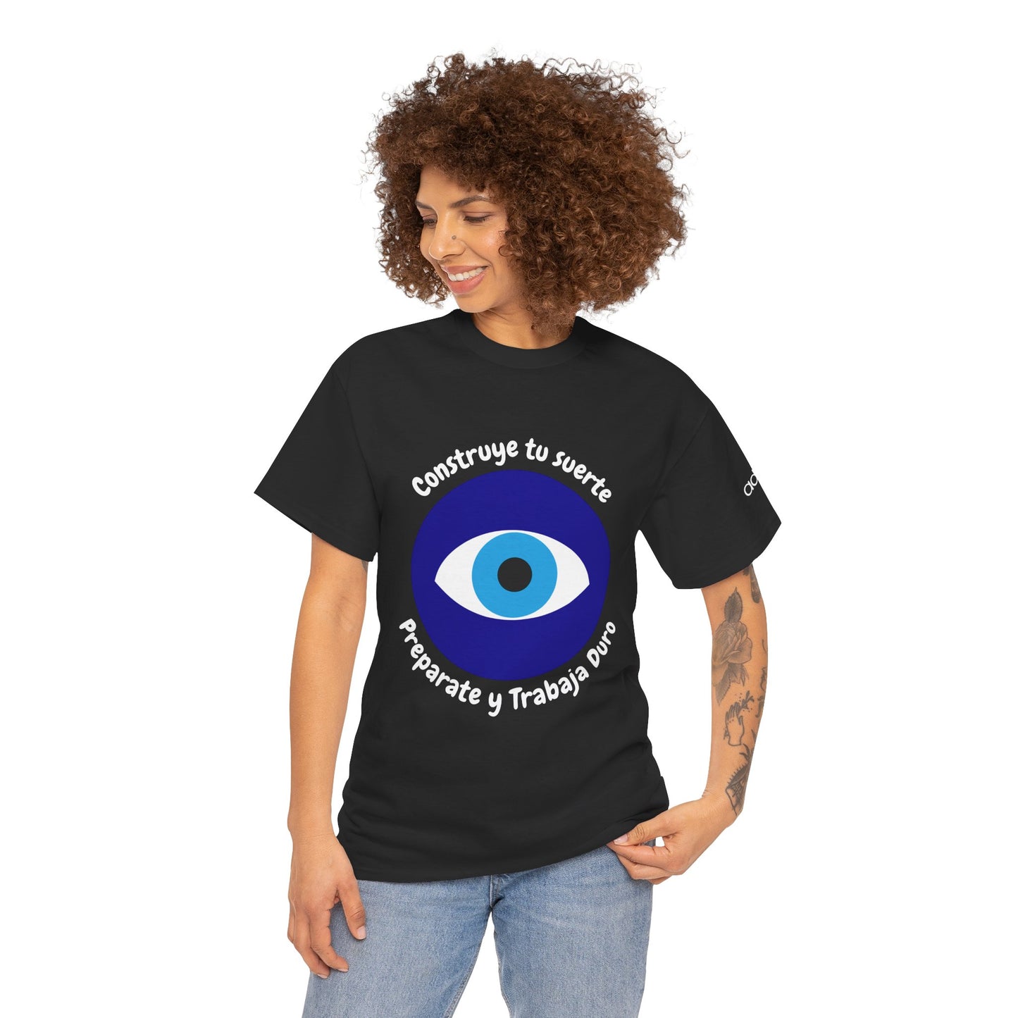 Camiseta inspiradora de algodón pesado unisex - Diseño "Construye tu Suerte"