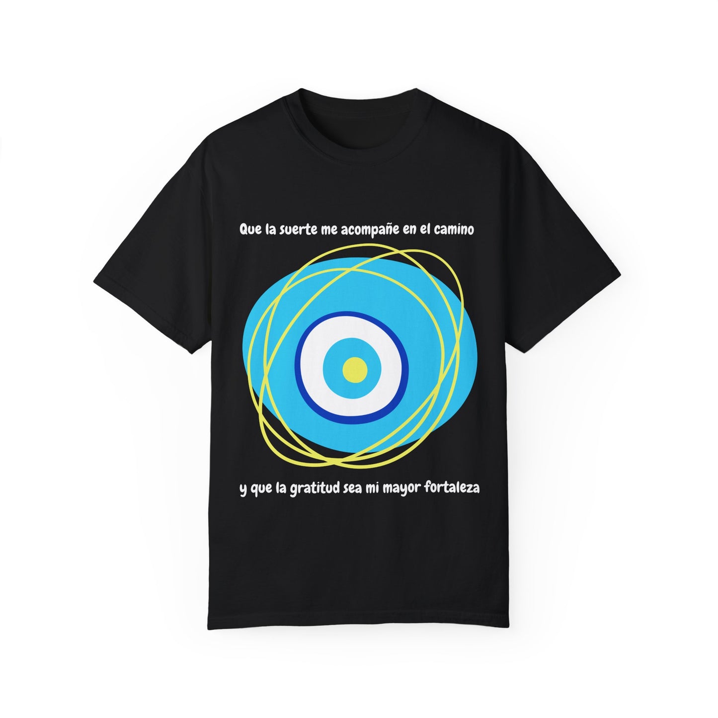 Unisex Garment-Dyed T-Shirt with turkish eye of luck- Positive Vibes