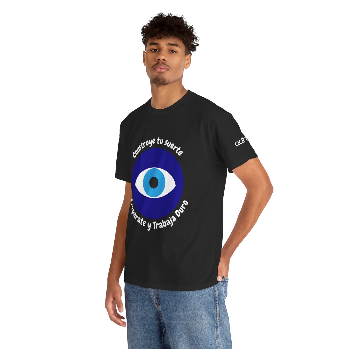 Camiseta inspiradora de algodón pesado unisex - Diseño "Construye tu Suerte"